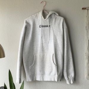 Glossier Speckled Gray Hoodie TERRAZZO MEDIUM COOKIES AND CREAM LIMITED EDITION